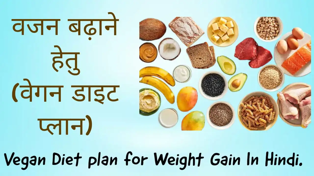 Vegan Diet Plan For Weight Gain.वेगन डाइट प्लान फॉर वेट गेन इन हिंदी।